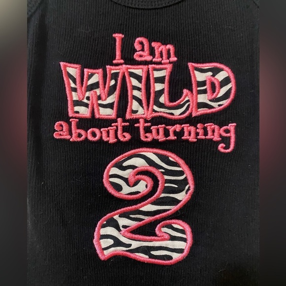 Two Birthday Tank Top Girls 2T 3T wild about turning 2 animal print safari theme - Picture 7 of 7